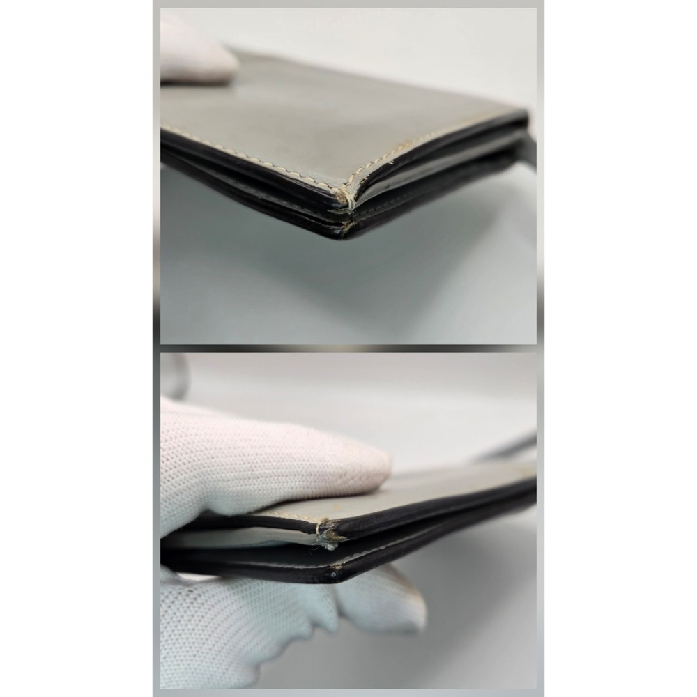 Celine Paris Grey Leather Bifold Long Wallet Made in Italy Suede Lining - Picture 7 of 12